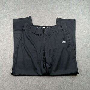 Adidas Pants Mens 36x32 Black Polyester‎ Performance Straight Leg Casual Dress